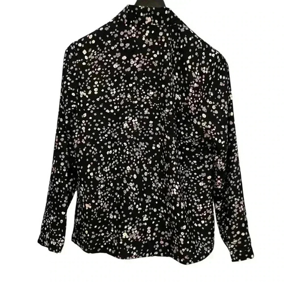 Vintage Pendleton Women’s Button Down Blouse Size 10 Black w Grey White Design - Picture 5 of 9